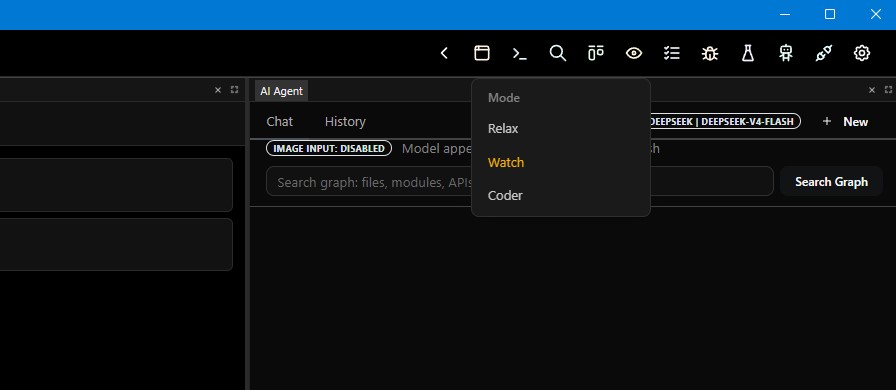MantisCoder agent watching modes — relax, watcher and coder